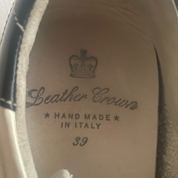 Rare Leather Crown Sneaker shoes size 39 8.5 made in Italy Original $360+ - Picture 4 of 14